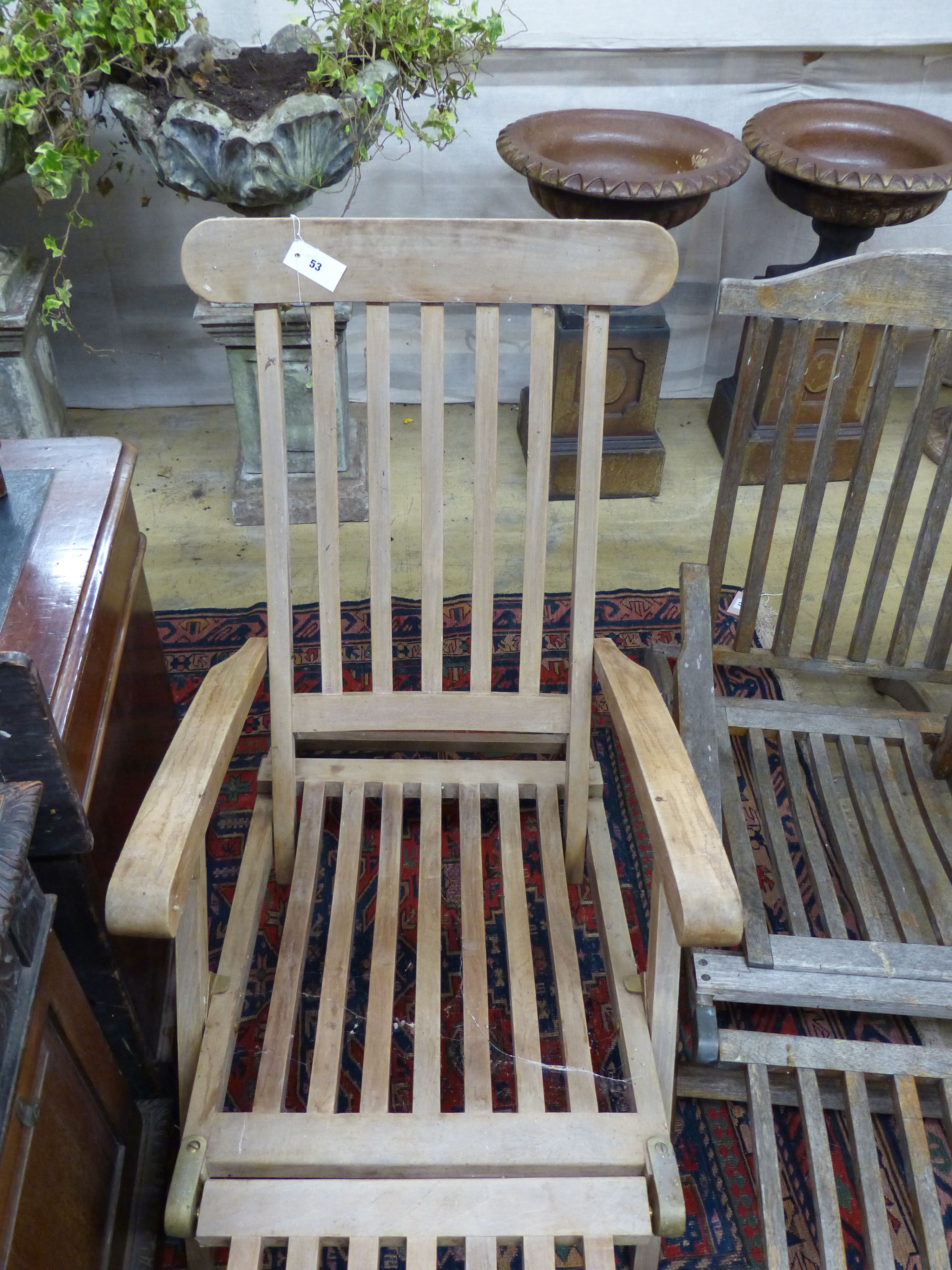 Two teak steamer chairs